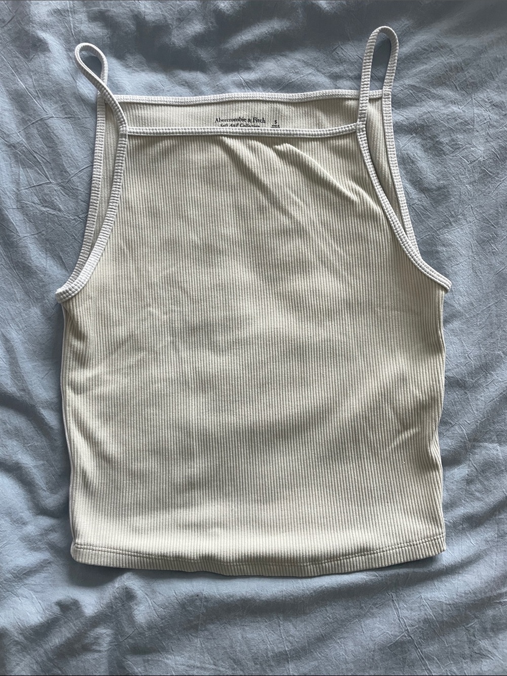 Abercrombie & Fitch Cream Ribbed Spaghetti Strap Tank